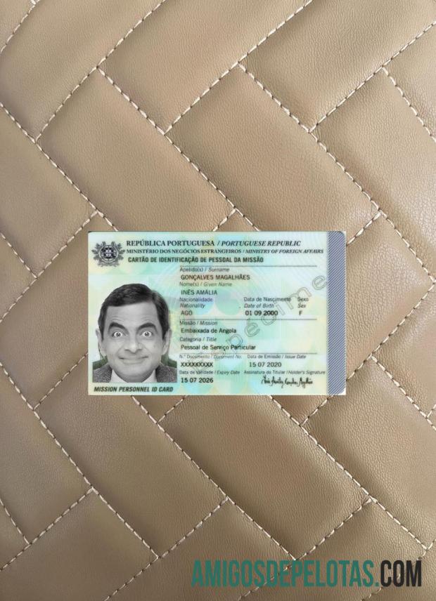 Portugal ID Card 2020 Present olhar de foto frente amostra